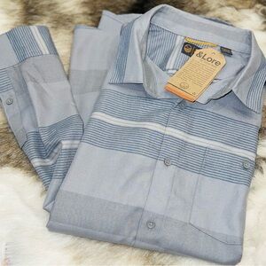 NWT - & lore by tahoe river Men's Gray Striped Button Down Shirt | XXL